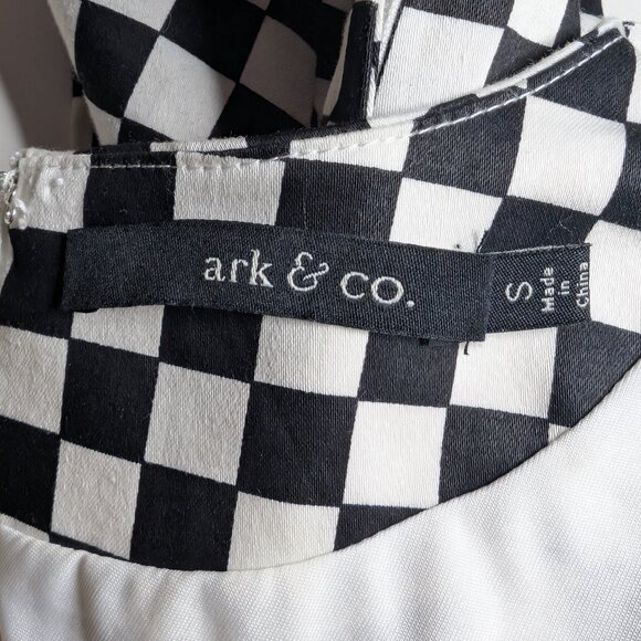 ARK & CO artistic SHIFT dress Sz S 3/4 Sleeves FRONT POCKETS COTTON STUNNINNG - Picture 8 of 10